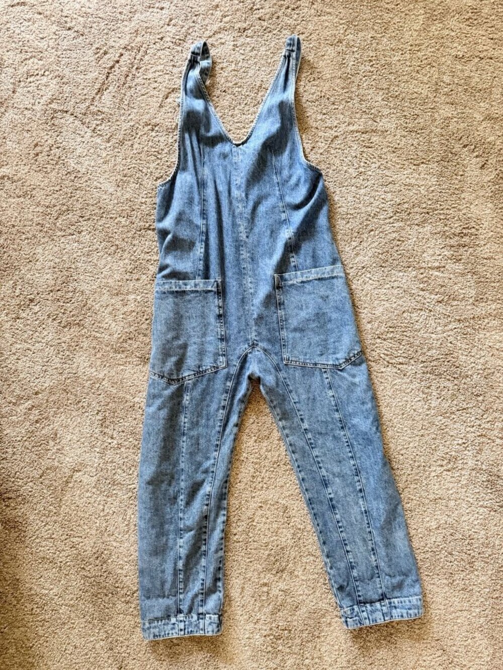 Free People We The Free High Roller Sapphire Blue Sz SMALL Free People Overalls